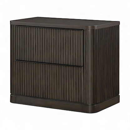 Wood Laminated Lateral File Cabinet with Legal and Letter Drawer, Brown