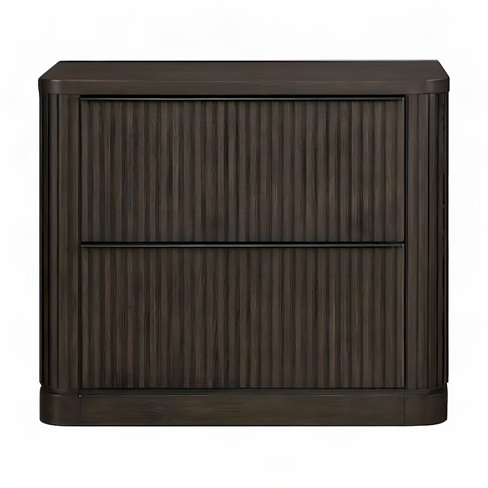 Wood Laminated Lateral File Cabinet with Legal and Letter Drawer, Brown