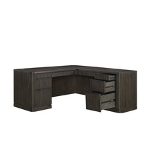 Tulane Pedestal L-Desk, Pedestal Desk, Office Desk, Brown