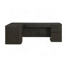 Wood Corner L-Shaped Executive Desk with Pedestal File Drawers, Brown