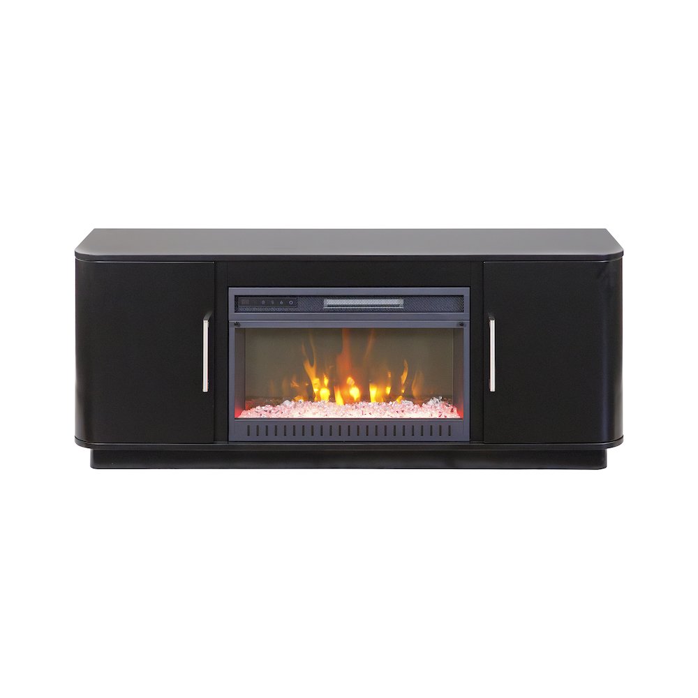 Uptown 60" Fireplace Console, Fully Assembled, Black
