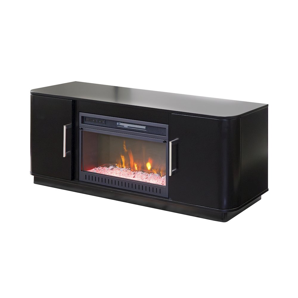 Uptown 60" Fireplace Console, Fully Assembled, Black