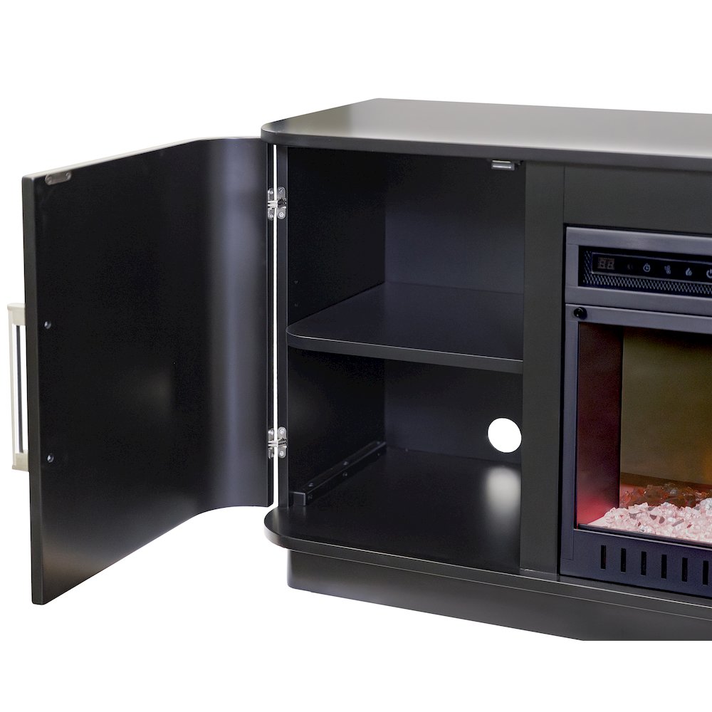 Uptown 60" Fireplace Console, Fully Assembled, Black
