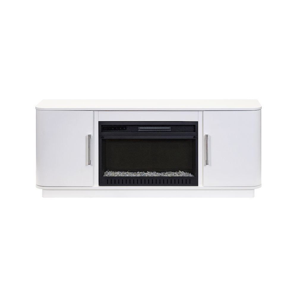 Uptown 60" Fireplace Console, Fully Assembled, White