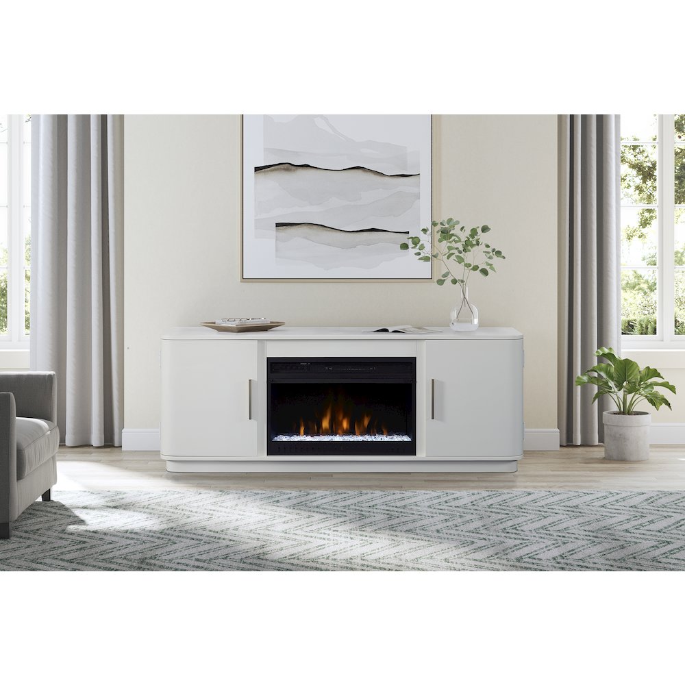 Uptown 60" Fireplace Console, Fully Assembled, White