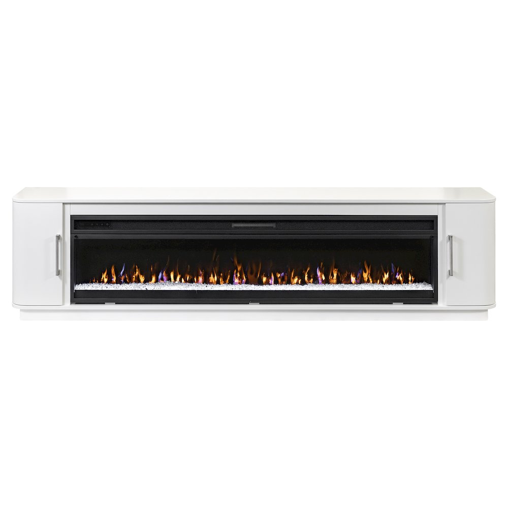 Uptown 84" Fireplace Console, Fully Assembled, White