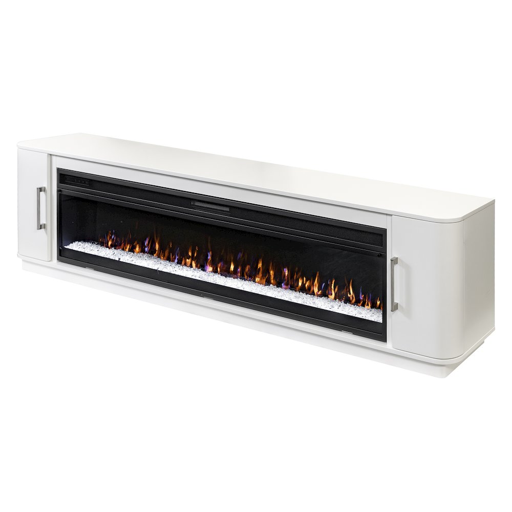 Uptown 84" Fireplace Console, Fully Assembled, White