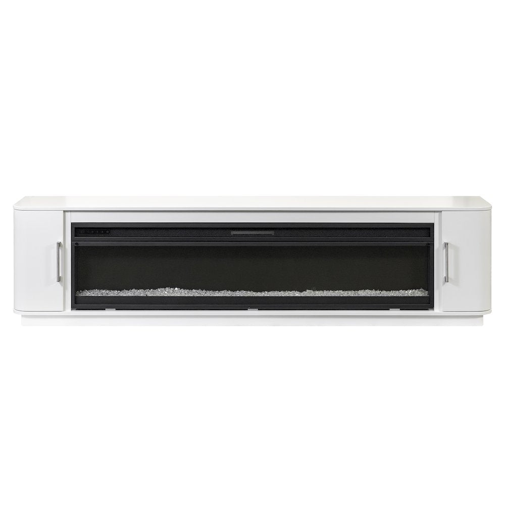 Uptown 84" Fireplace Console, Fully Assembled, White