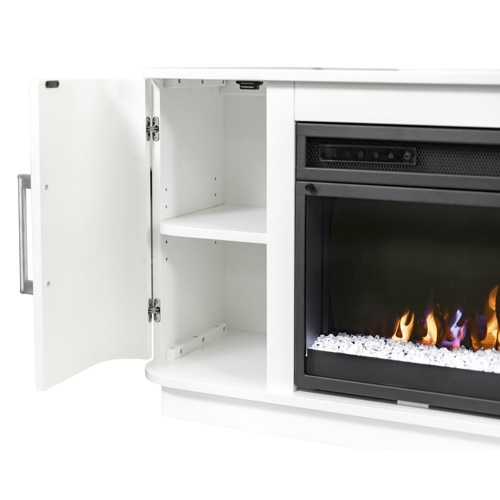 Uptown 84" Fireplace Console, Fully Assembled, White