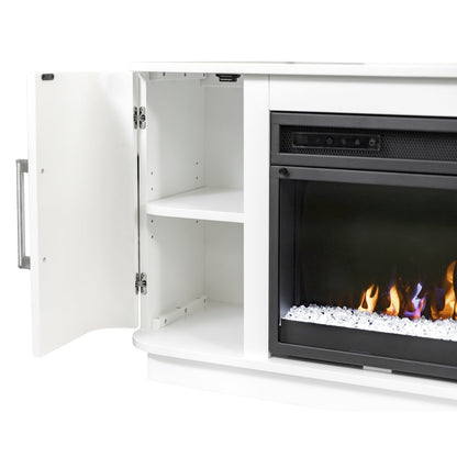 Uptown 84" Fireplace Console, Fully Assembled, White