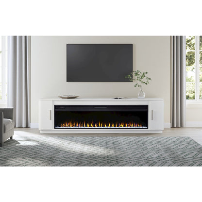 Uptown 84" Fireplace Console, Fully Assembled, White