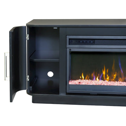 Uptown 96" Fireplace Console, Fully Assembled, Black