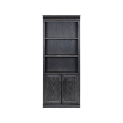 Traditional Wood Bookcase with Doors, Office Storage