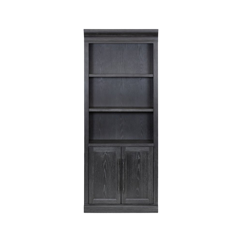 Traditional Wood Bookcase with Doors, Office Storage