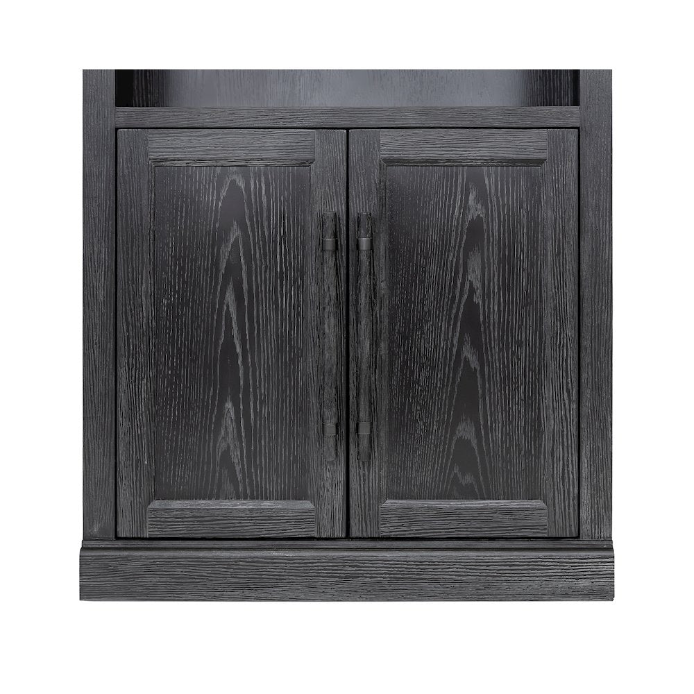 Traditional Wood Bookcase with Doors, Office Storage