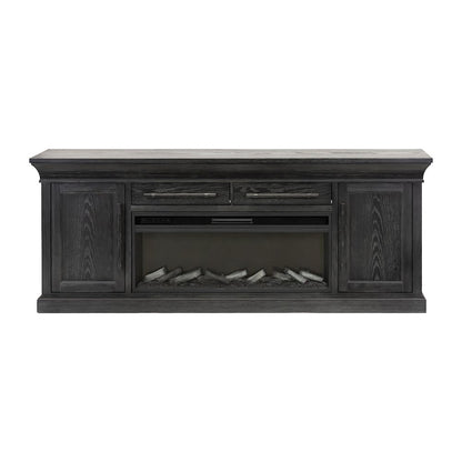 Transitional 80" Fireplace Console, Entertainment Storage, TV Stand