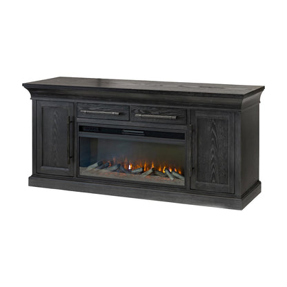 Transitional 80" Fireplace Console, Entertainment Storage, TV Stand