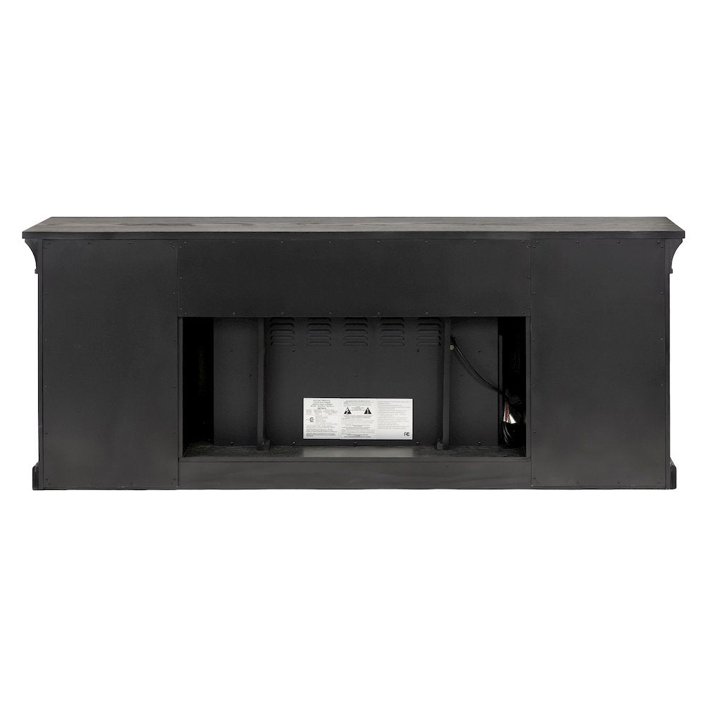 Transitional 80" Fireplace Console, Entertainment Storage, TV Stand