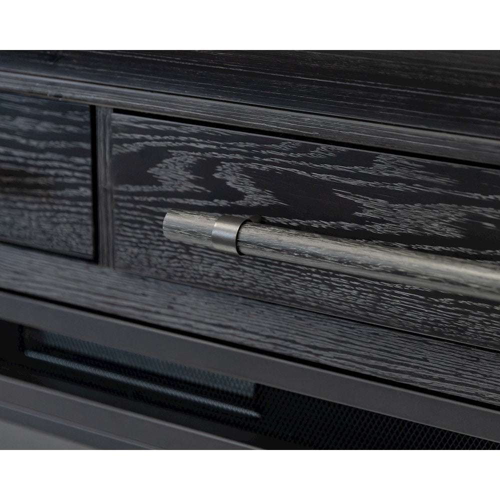 Transitional 80" Fireplace Console, Entertainment Storage, TV Stand
