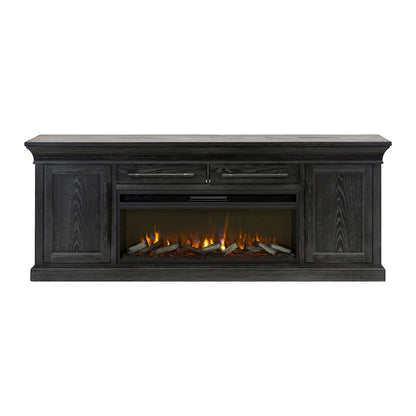 Transitional 80" Fireplace Console, Entertainment Storage, TV Stand