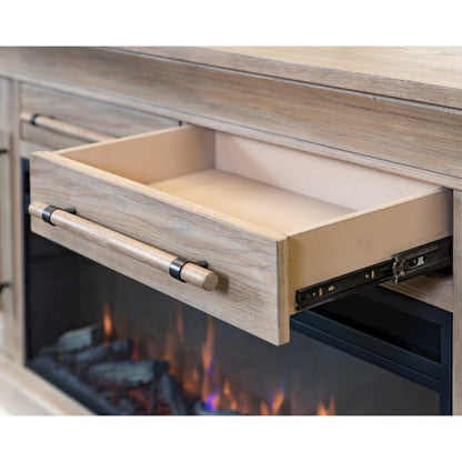 Transitional 80" Fireplace Console, Entertainment Storage, TV Stand