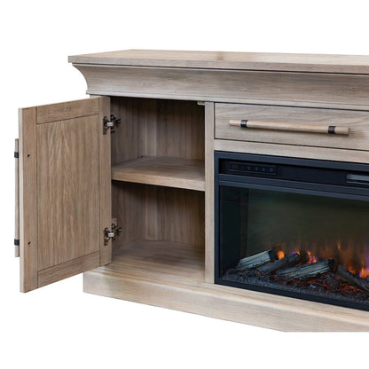 Transitional 80" Fireplace Console, Entertainment Storage, TV Stand
