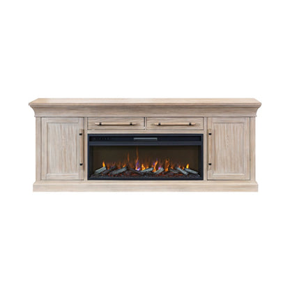 Transitional 80" Fireplace Console, Entertainment Storage, TV Stand