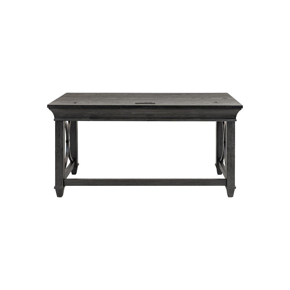 Traditional Wood Writing Desk, Office Table with Drawers