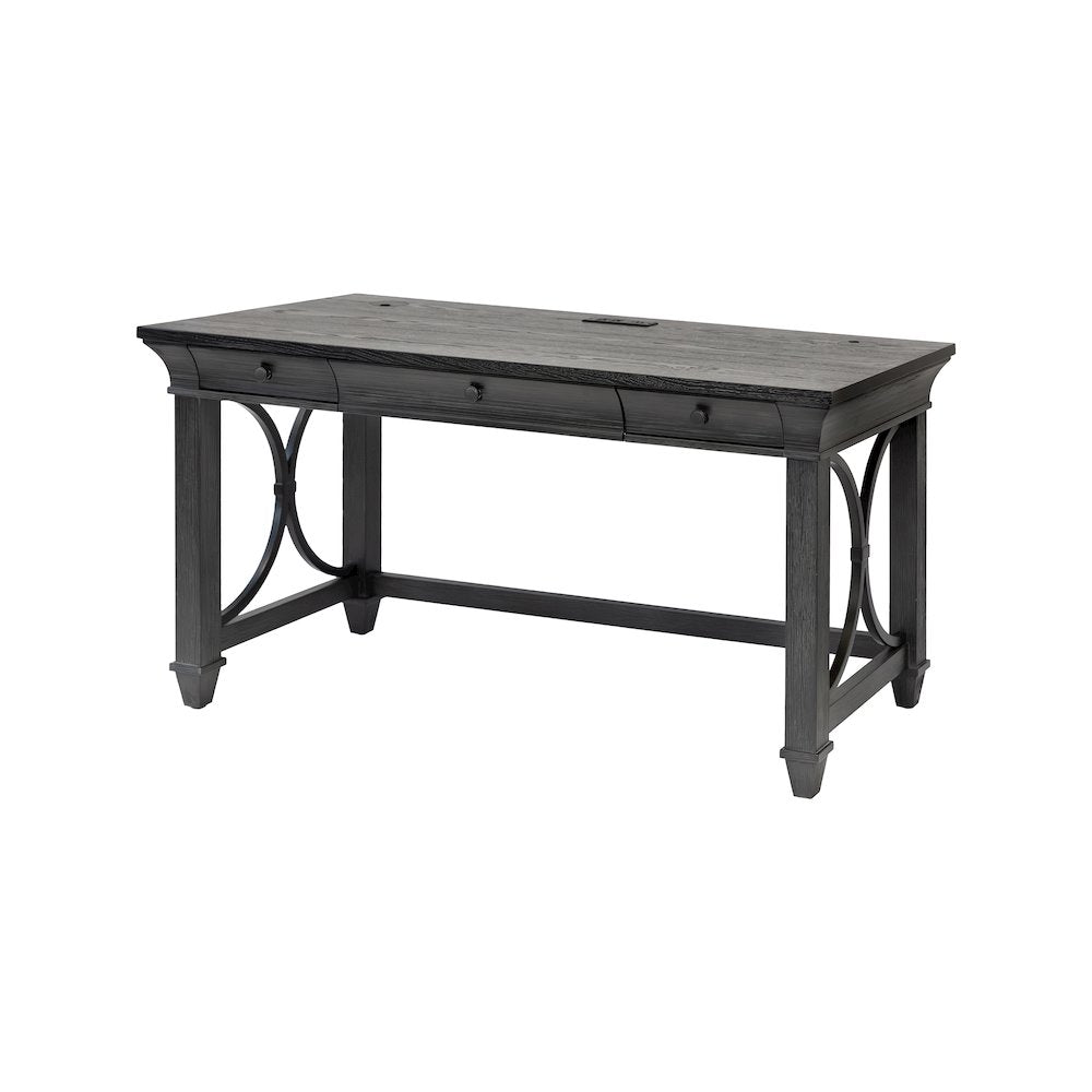Traditional Wood Writing Desk, Office Table with Drawers