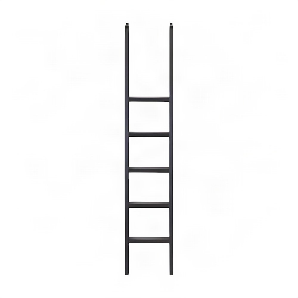 Solid Wood Blanket Ladder Shelf and Decorative Quilt Rack Stand, Black
