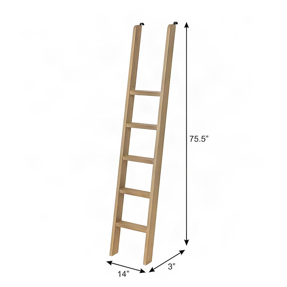 Solid Wood Blanket Ladder Shelf and Decorative Quilt Rack Stand, Brown