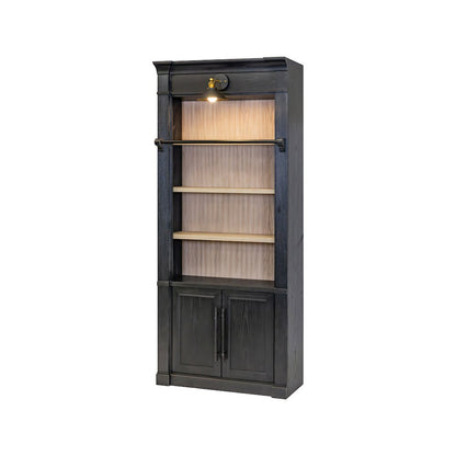 Contemporary 8' Tall Wood Bookcase, Storage Organizer, Display Shelf, Black