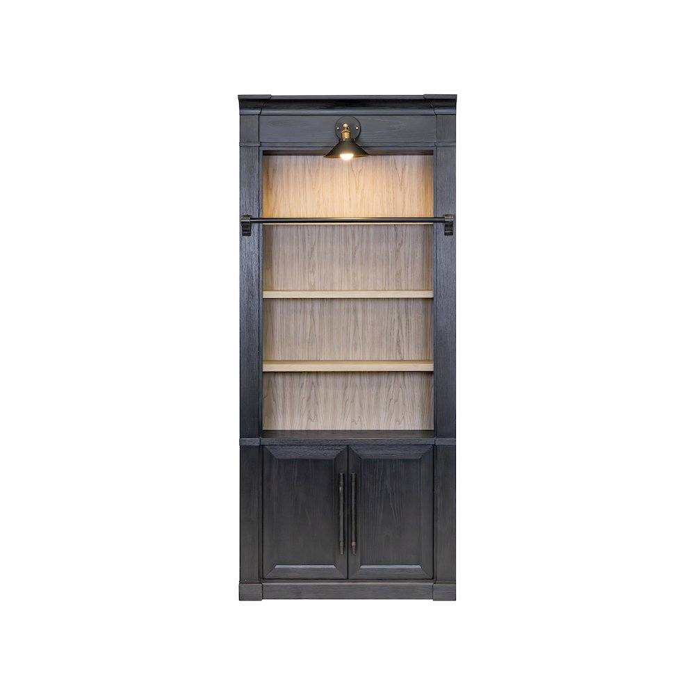 Contemporary 8' Tall Wood Bookcase, Storage Organizer, Display Shelf, Black