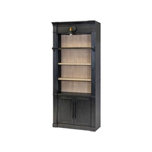 Contemporary Wood Tall Bookcase with Open Display Storage Shelves, Black