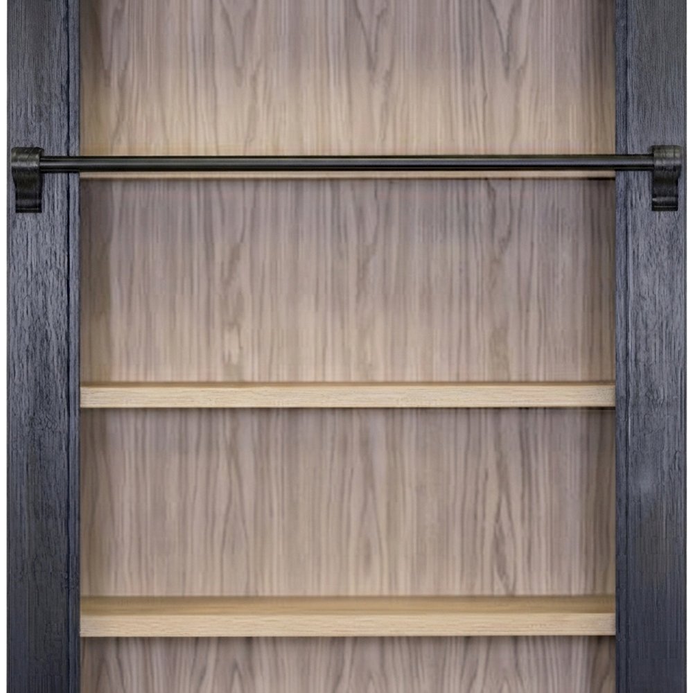 Contemporary Wood Tall Bookcase with Open Display Storage Shelves, Black