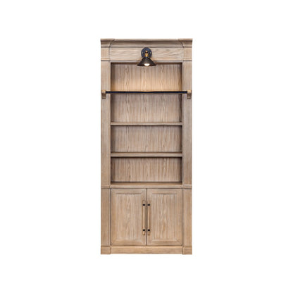 Contemporary 8' Tall Wood Bookcase, Storage Organizer, Display Shelf, Brown