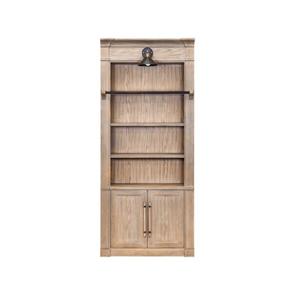 Contemporary 8' Tall Wood Bookcase, Storage Organizer, Display Shelf, Brown