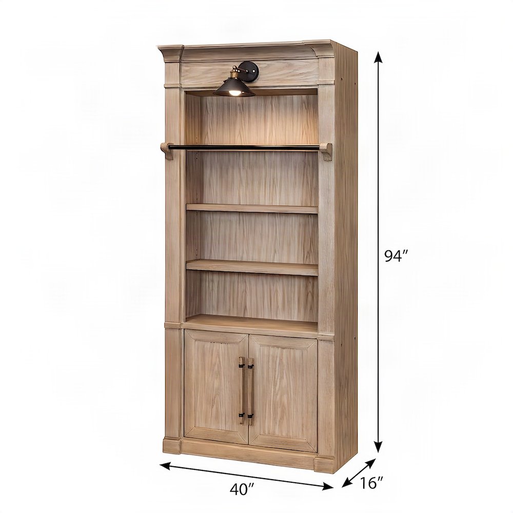 Contemporary Wood Tall Bookcase with Open Display Storage Shelves, Brown