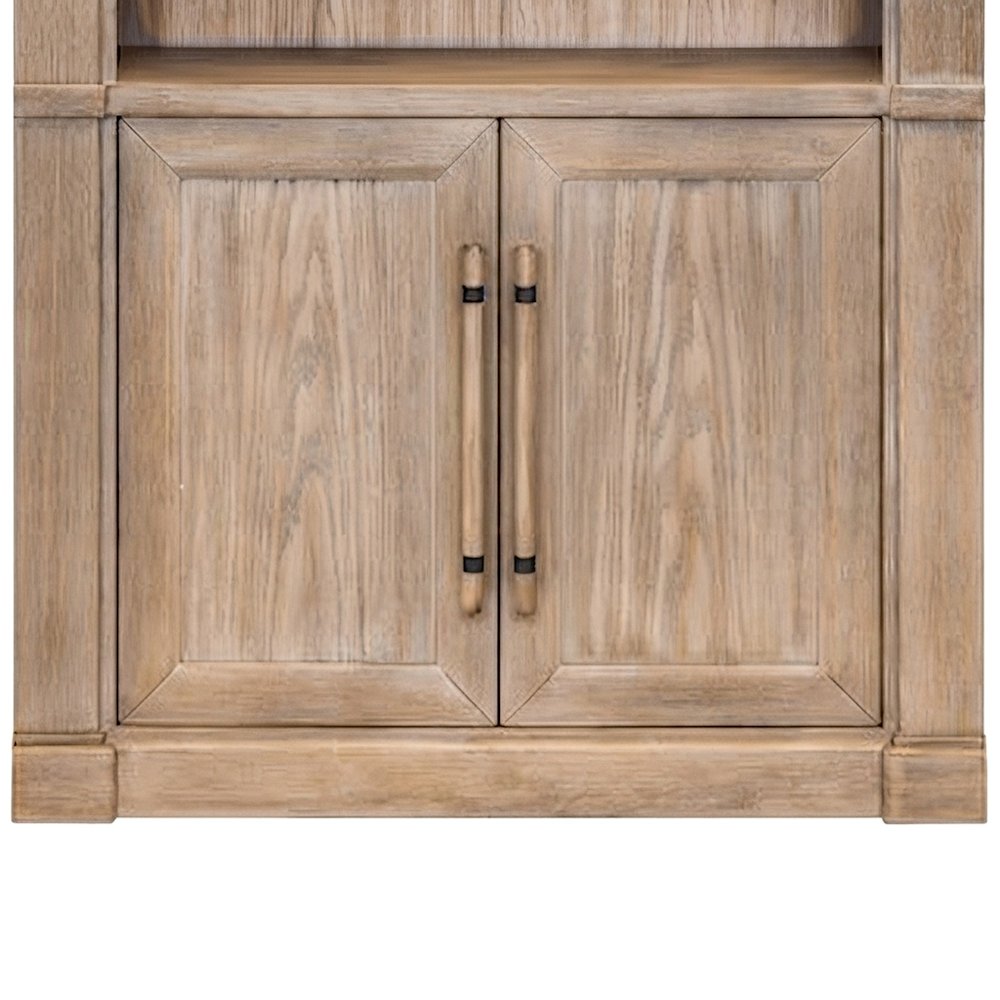 Contemporary Wood Tall Bookcase with Open Display Storage Shelves, Brown