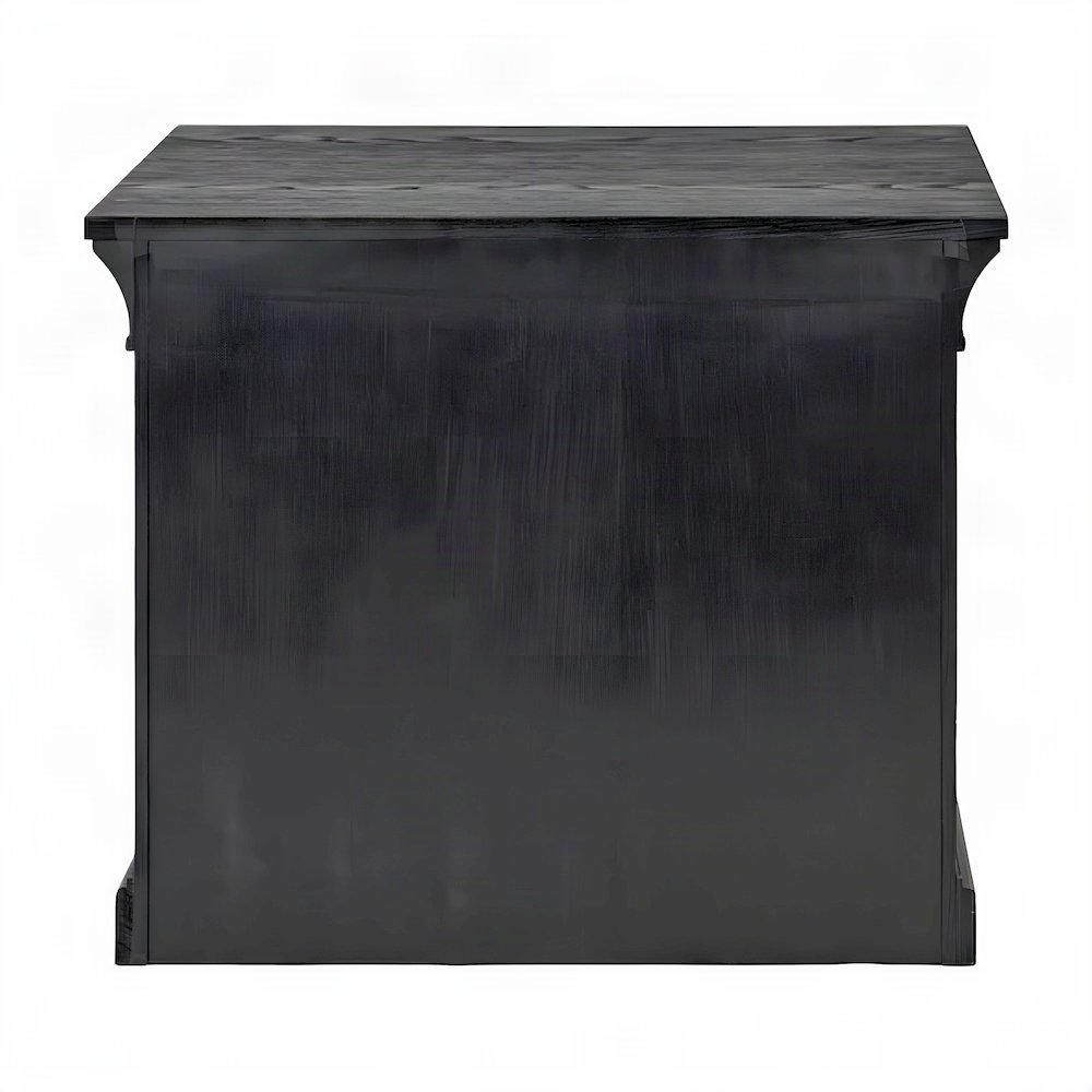 Hardwood Solid and Veneer Lateral File Cabinet with Storage Drawers, Black