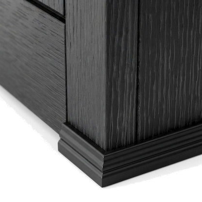 Hardwood Solid and Veneer Lateral File Cabinet with Storage Drawers, Black