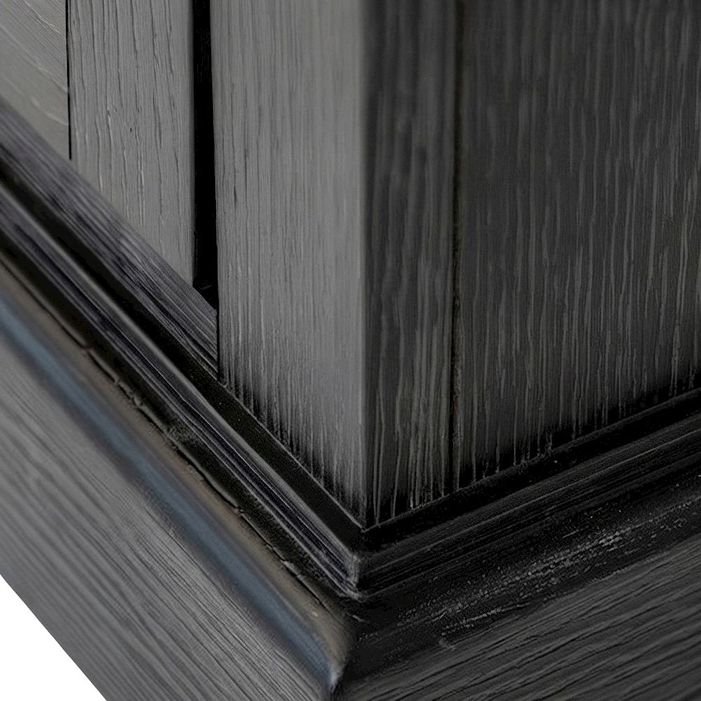 Hardwood Solid and Veneer Lateral File Cabinet with Storage Drawers, Black