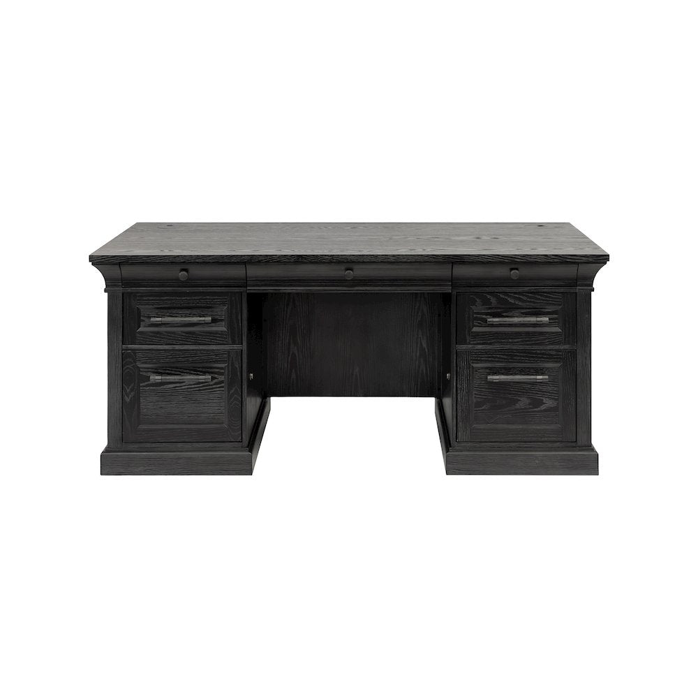 Traditional Wood Double Pedestal Desk, Executive Desk, Office Table
