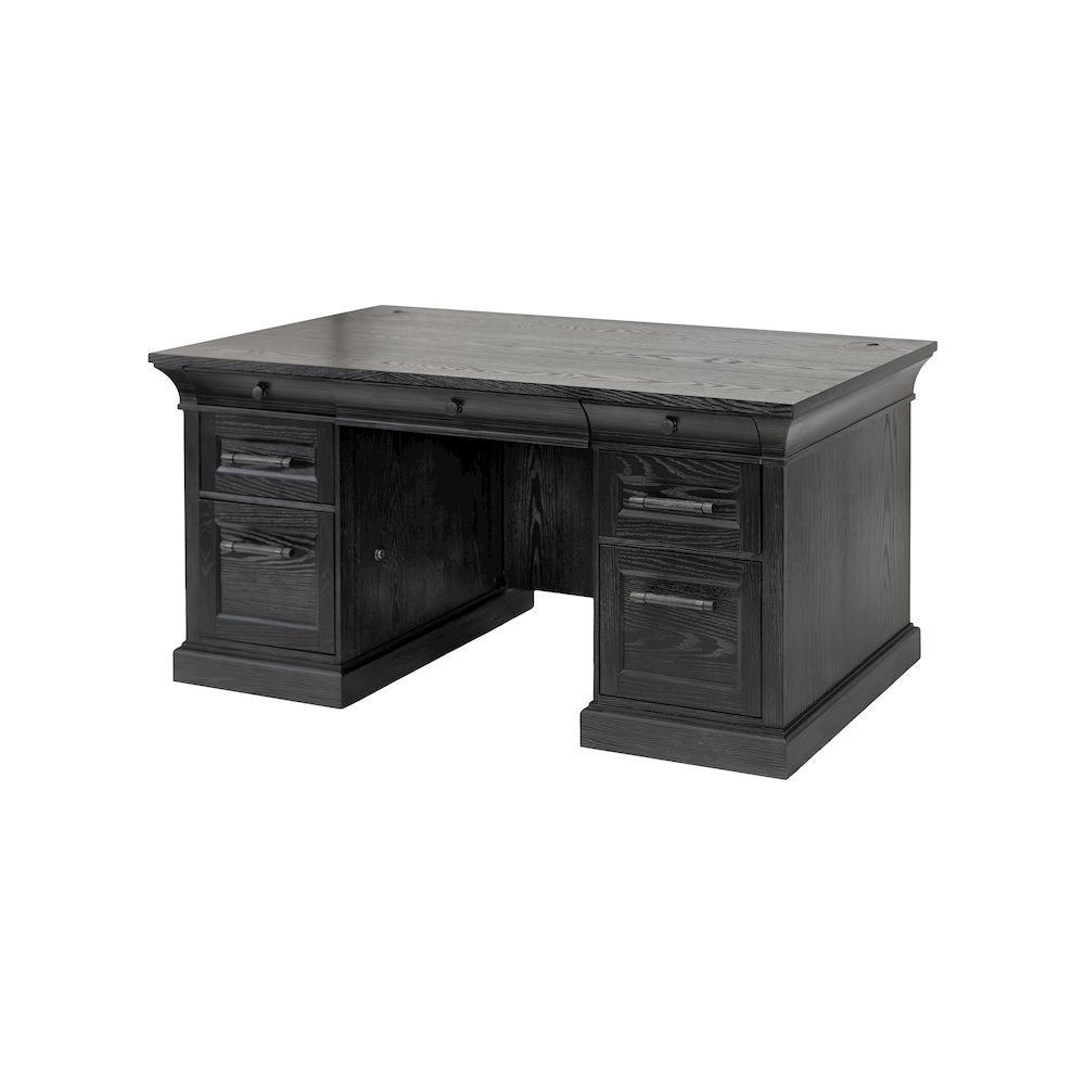 Traditional Wood Double Pedestal Desk, Executive Desk, Office Table