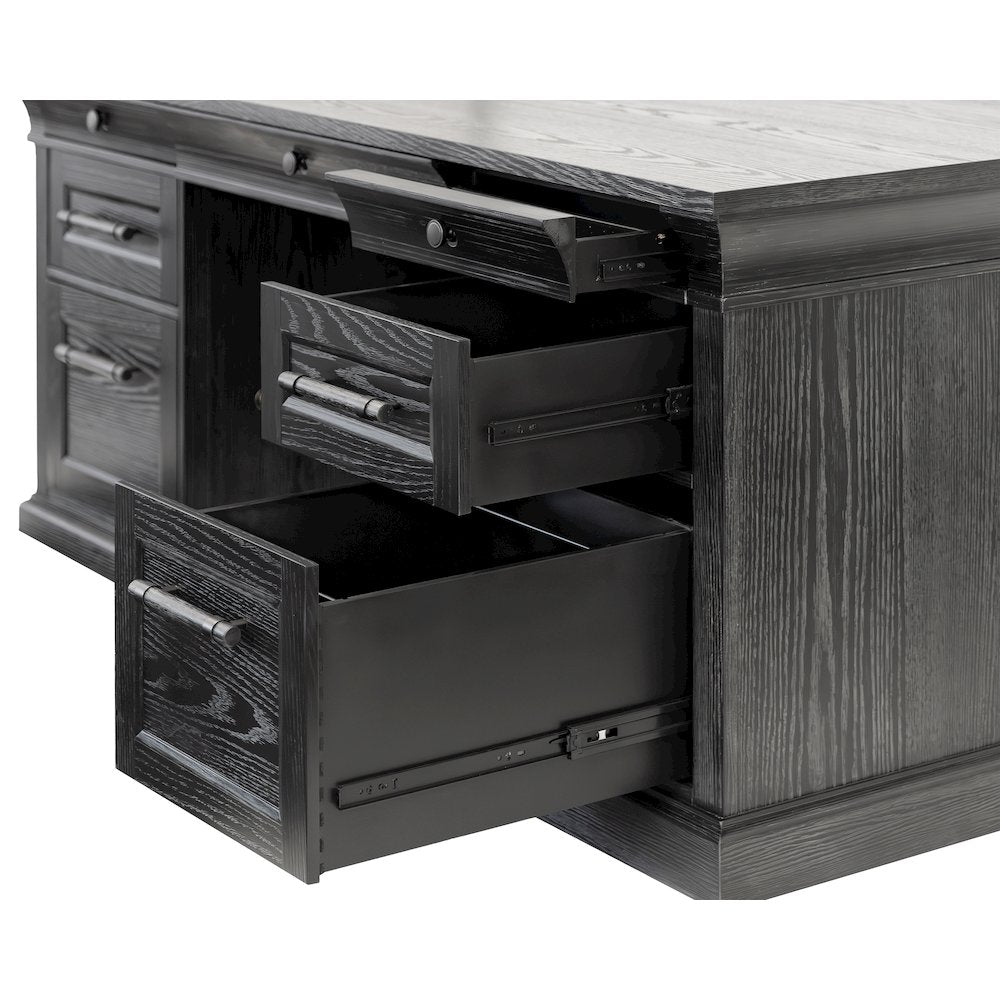 Traditional Wood Double Pedestal Desk, Executive Desk, Office Table