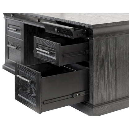 Traditional Wood Double Pedestal Desk, Executive Desk, Office Table