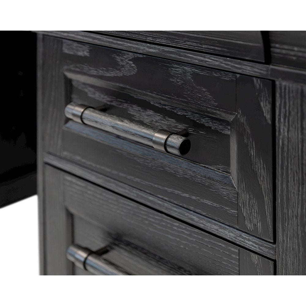 Traditional Wood Double Pedestal Desk, Executive Desk, Office Table