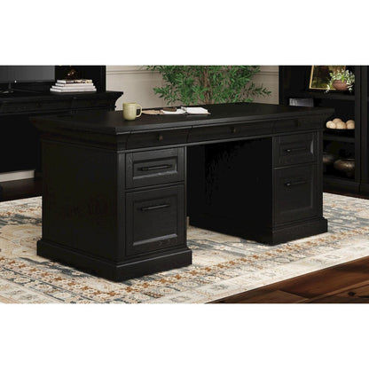 Traditional Wood Double Pedestal Desk, Executive Desk, Office Table