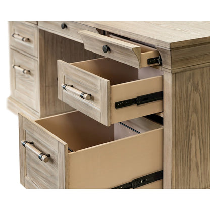 Traditional Wood Double Pedestal Desk, Executive Desk, Office Table