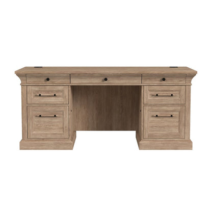 Traditional Wood Double Pedestal Desk, Executive Desk, Office Table
